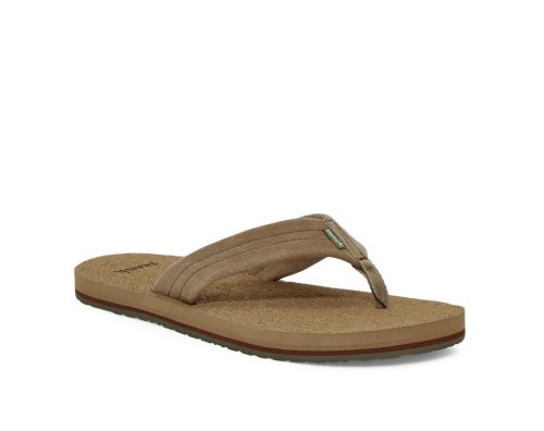 Sanuk Beer Cozy Stacker Suede - Sanuk Flip Flops Mens Brown - Philippines XTDSBJ198